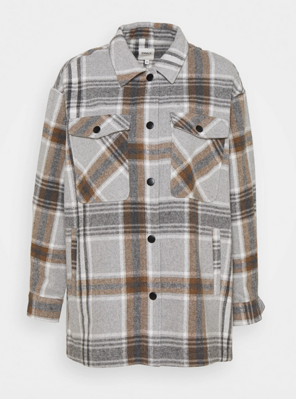 Only Grey Plaid Light Jacket
