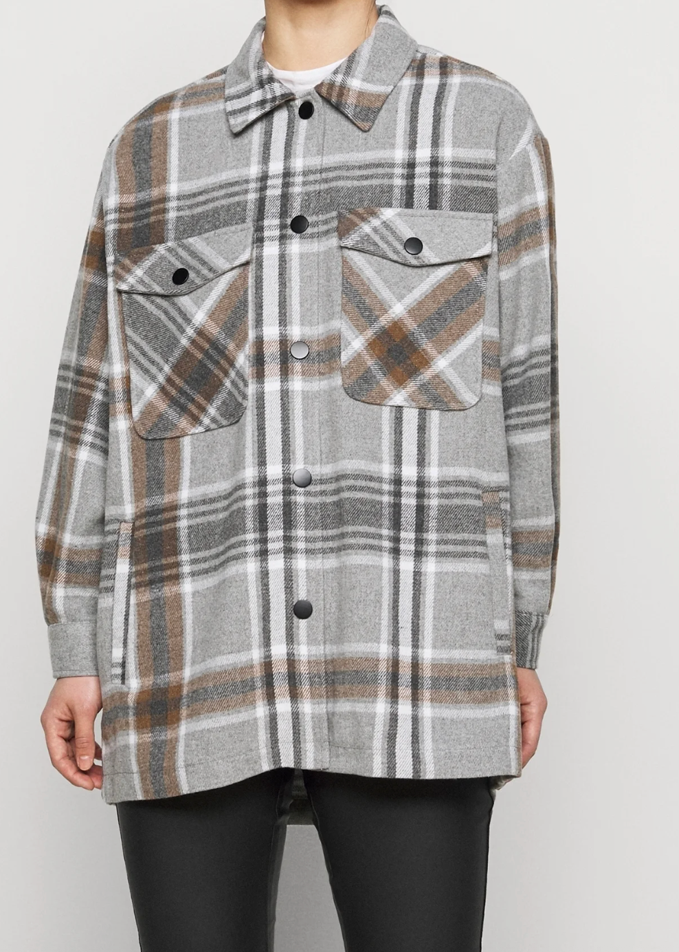 Only Grey Plaid Light Jacket
