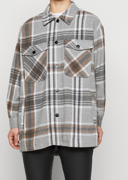 Only Grey Plaid Light Jacket