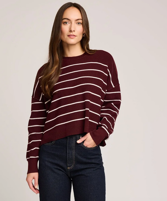 Gentle Fawn Echo Merlot Stripe Sweater | Sz Small (fits big)