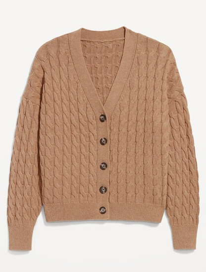 Old Navy Oversized Slouchy Cable-Knit Cardigan Sweater | Sz Small