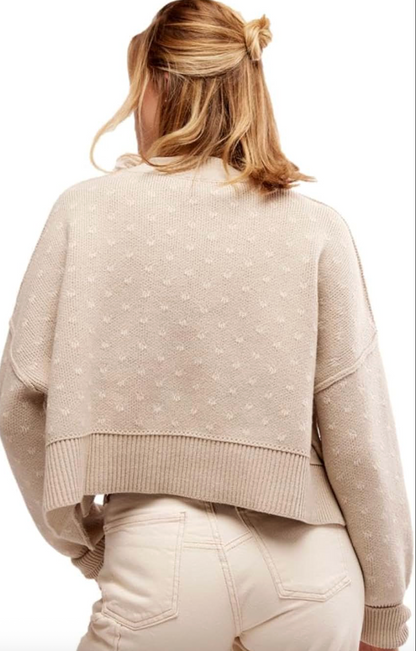 Free People Easy Street Patterned Crop Sweater | Sz Medium