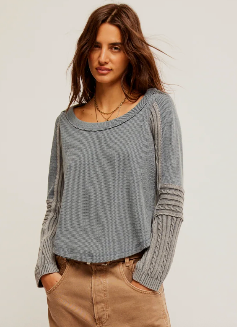 Free People Singing Cable Cuff Weathervane Combo Shirt | Sz Small (slightly oversized)