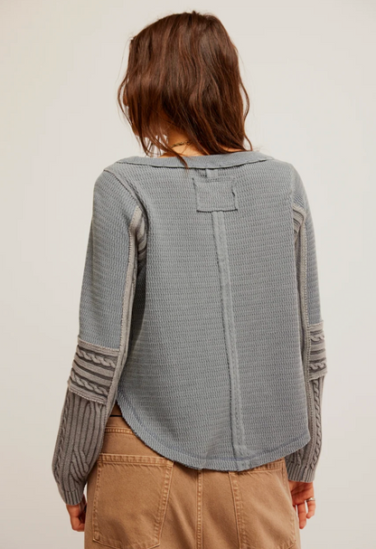 Free People Singing Cable Cuff Weathervane Combo Shirt | Sz Small (slightly oversized)