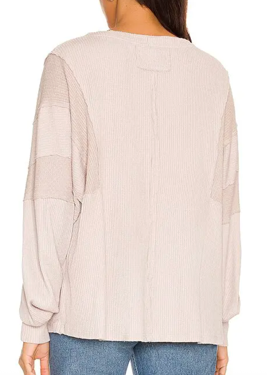 Free People Callisto Henley in Taupe | Sz XS (size Large fit)