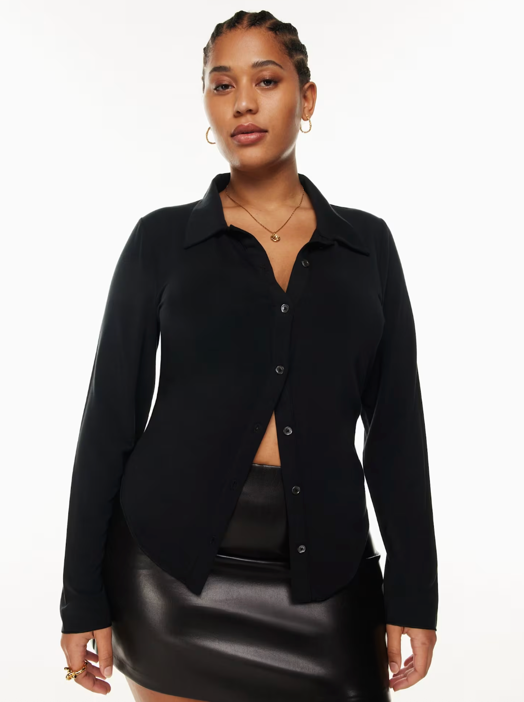 Wilfred Pose Button Up Longsleeve in Black | Sz Small