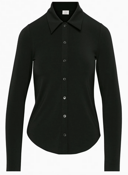 Wilfred Pose Button Up Longsleeve in Black | Sz Small