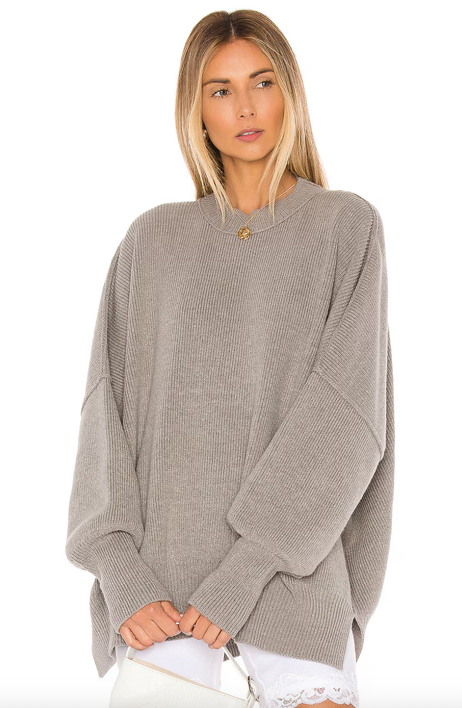 Free People Cotton Blend Easy Street Tunic in Grey | Sz XS (fits like L)