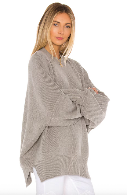 Free People Cotton Blend Easy Street Tunic in Grey | Sz XS (fits like L)