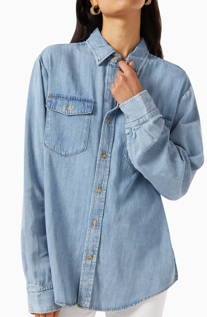 Good American Easy Denim Shirt (NWT) | Sz Medium (oversized)