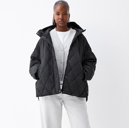Twik Diamond Quilted Hooded Puffer Jacket| Sz Small (fits like Medium/Large)