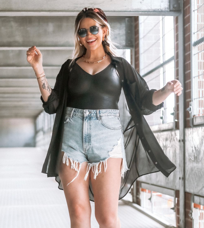 Knix Sheer Button Up Overshirt | Sz Large (coordinating bodysuit available)