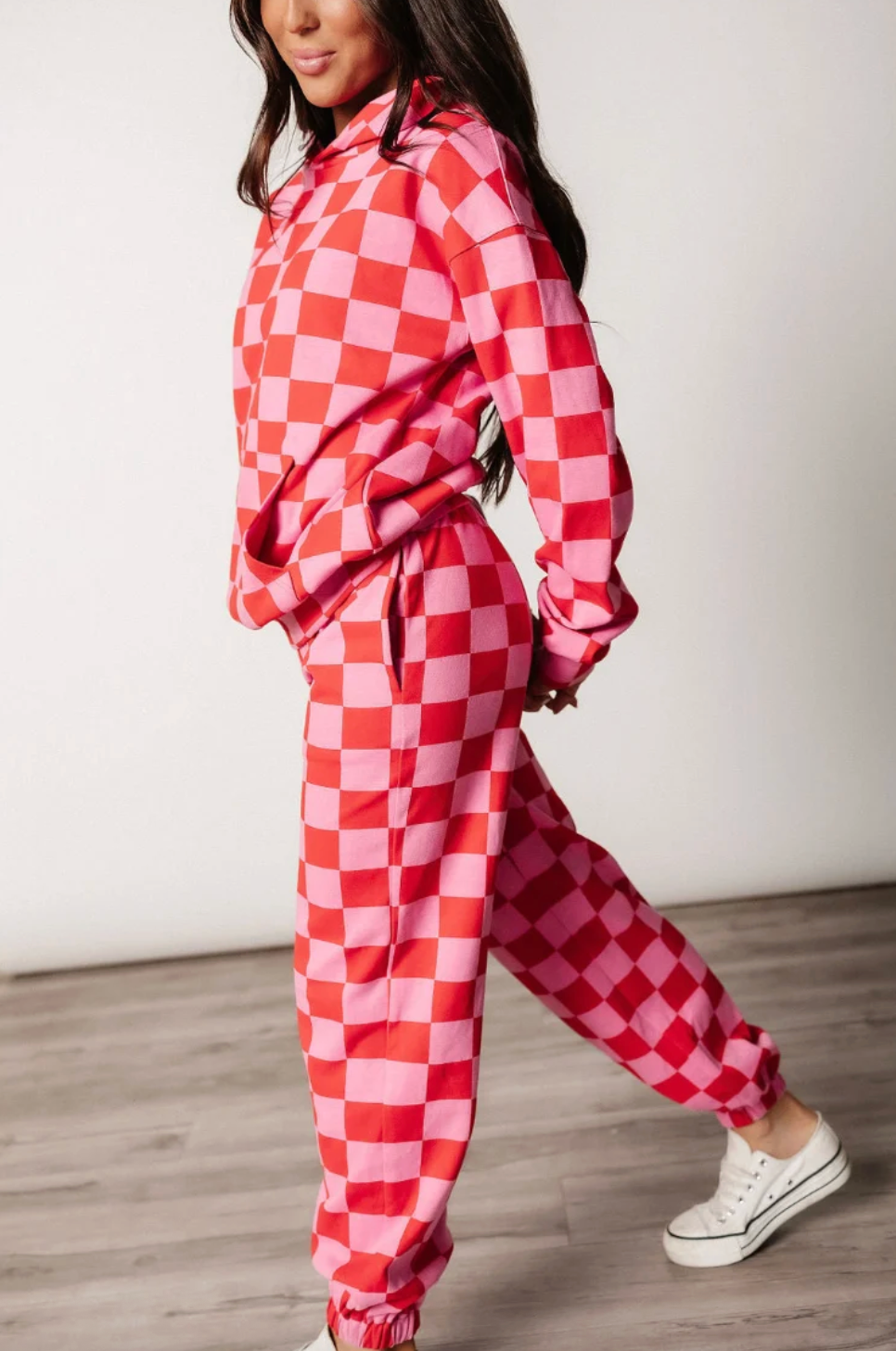 Ampersand Ave Check Sweatsuit Set (Pink & Brown*) | Sz XS/S