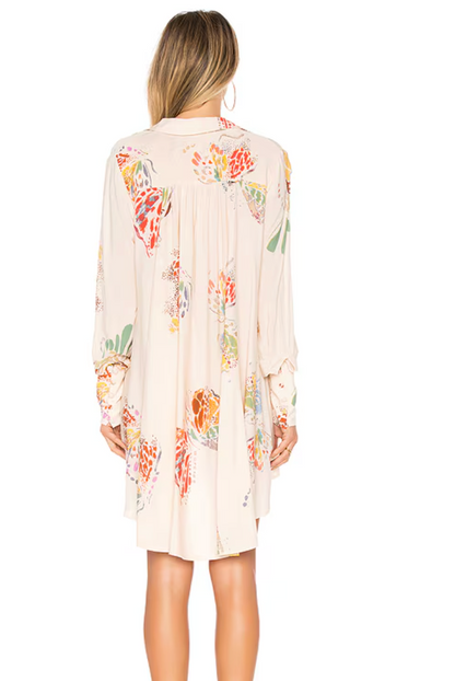 Free People Field Of Butterflies Tunic in Ivory | Sz Small (oversized)