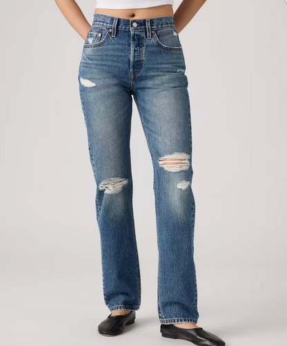 Levi's 501 Original Fit Light/med-Wash Distressed Jeans | Sz 28 (fits 27/28)