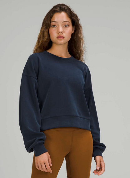 Lululemon Perfectly Oversized Crop Crew in Navy | Sz 4