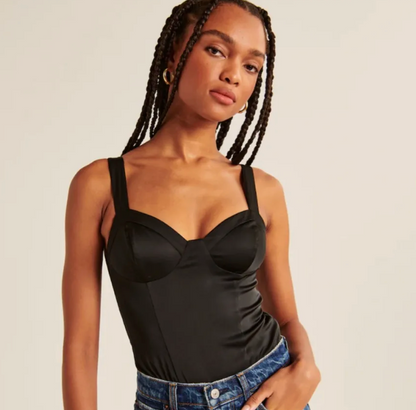 A&F Corset Satin Bodysuit | Sz Medium
