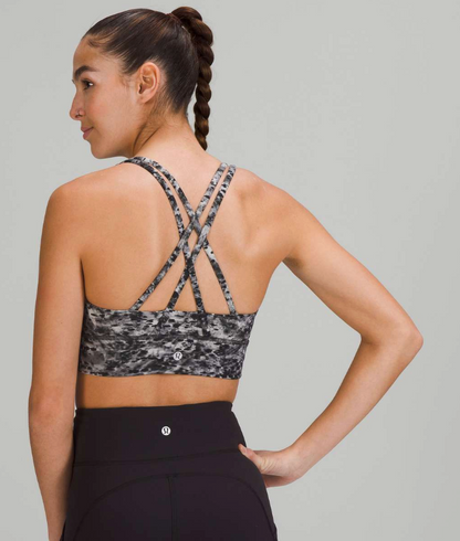 Lululemon Energy Longline Bra in Estuary Grey Multi | Sz 10 approx