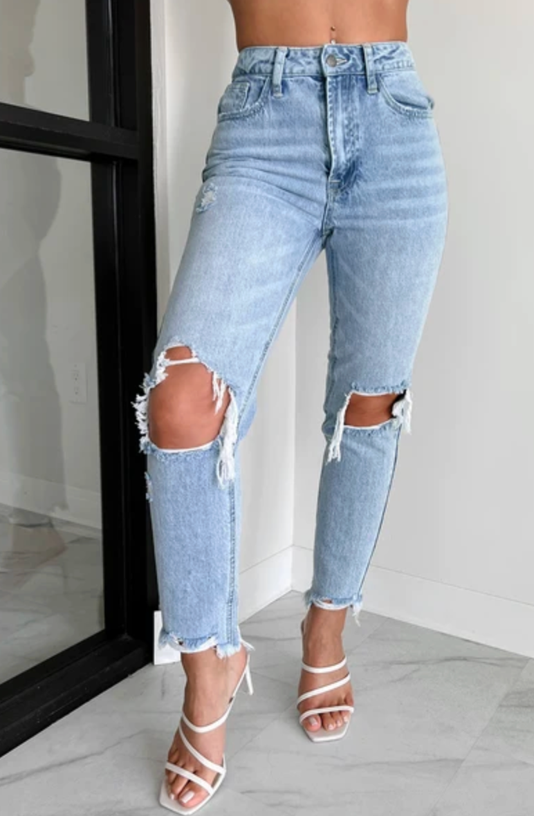 Jilly Jeans Boyfriend Lightly Distressed Jeans | Sz 9 (fits Sz 27 or 28)
