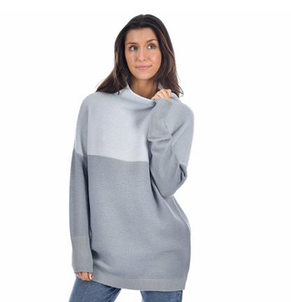 Rd Style Classic Ottoman Tunic in Colourblock Blue | Sz Medium (oversized)