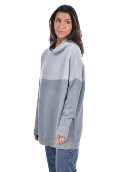 Rd Style Classic Ottoman Tunic in Colourblock Blue | Sz Medium (oversized)