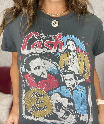 DayDreamer Johnny Cash Man In Black Tee | Sz Small