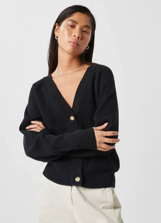 Minimum Cardine Ribbed Cardigan in Black | Sz Medium