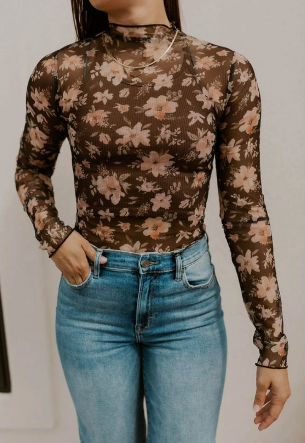 New Look Sheer Floral Layering Shirt | Sz Small