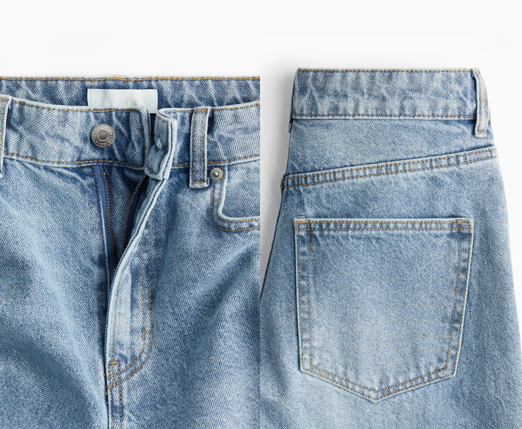 H&M Straight Leg Light Wash Cuffed Jeans | Sz 4