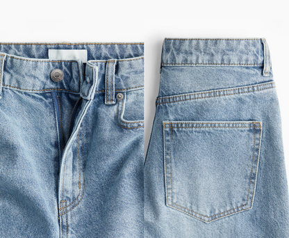 H&M Straight Leg Light Wash Cuffed Jeans | Sz 4