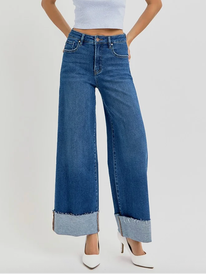 CEROS Wide Leg Cuffed Jeans | Sz 27