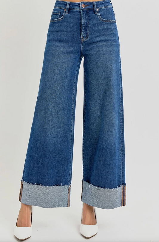 CEROS Wide Leg Cuffed Jeans | Sz 27