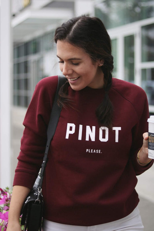 Brunette the Label Pinot Please Core Crewneck in Black* | Small/Medium (N87F5)