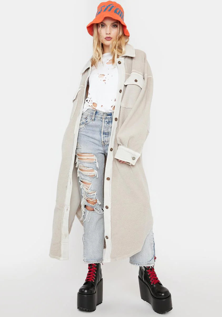 Free People Ruby Long Jacket | Large (O151C16)