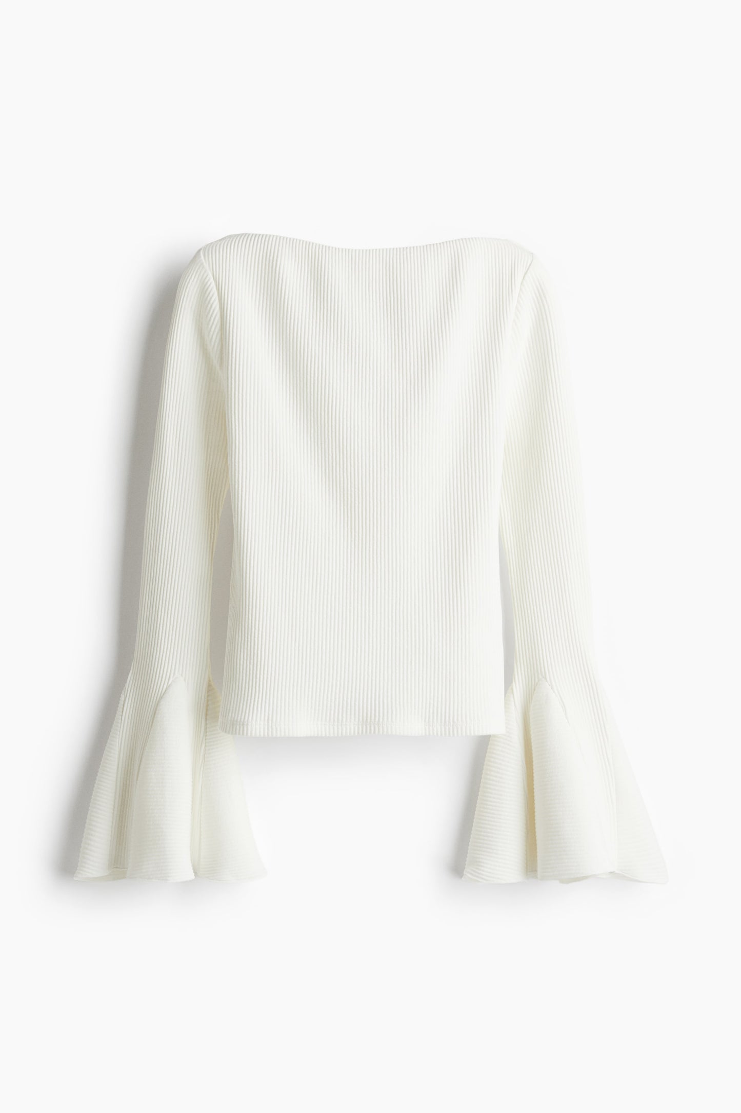 H&M Trumpet-Sleeved Ribbed Top | XLarge (N103N19)