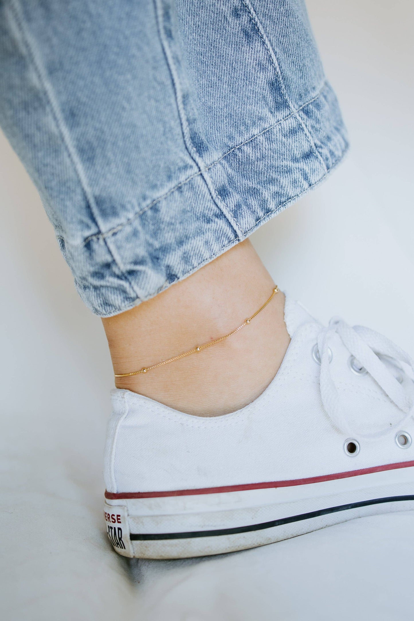 Sydney Rose Co: Satellite Anklet Gold Filled Beaded Chain Anklet