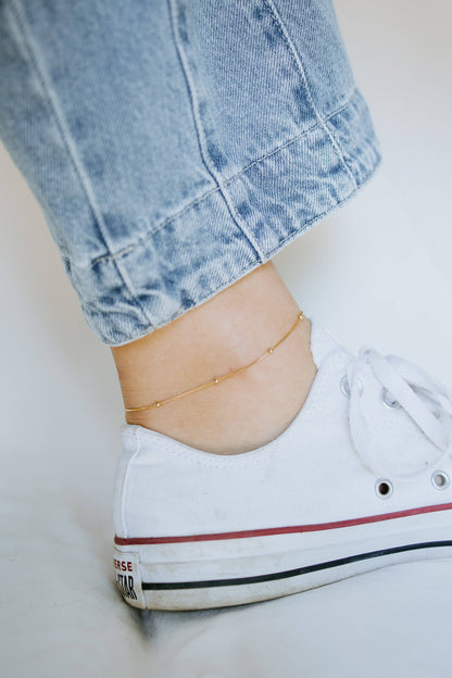 Sydney Rose Co: Satellite Anklet Gold Filled Beaded Chain Anklet