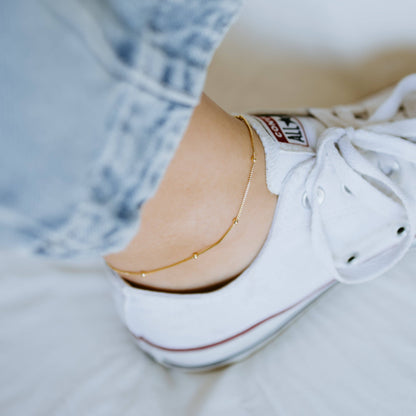 Sydney Rose Co: Satellite Anklet Gold Filled Beaded Chain Anklet