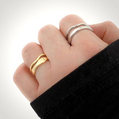 BEJ Stacker Wave Ring Set (sz 6)