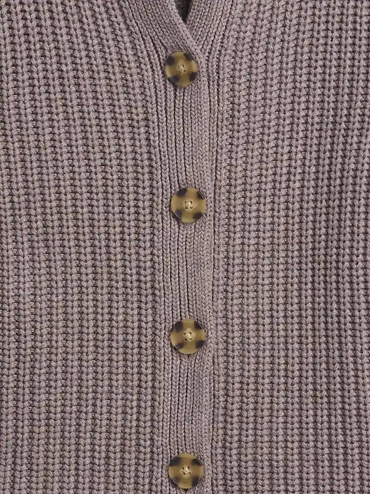 Gap Collared Heavy Knit Cardigan in Toasted Almond Brown | Sz Large