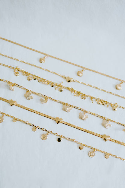 Sydney Rose Co: Gold Coin Charm Anklet - 18k Gold Filled (Bestseller)