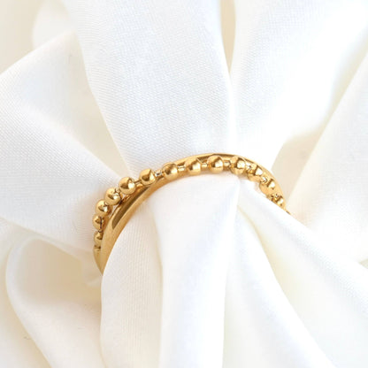 BEJ Beaded X Criss Cross Ring (Sz 6)