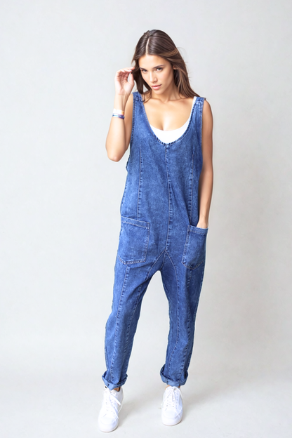 Priv Nirvana V-All's in Denim  | Sz Large (New/Not Consignment)