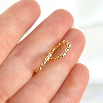 BEJ Beaded Huggie Earrings in Yellow Gold (12 mm)