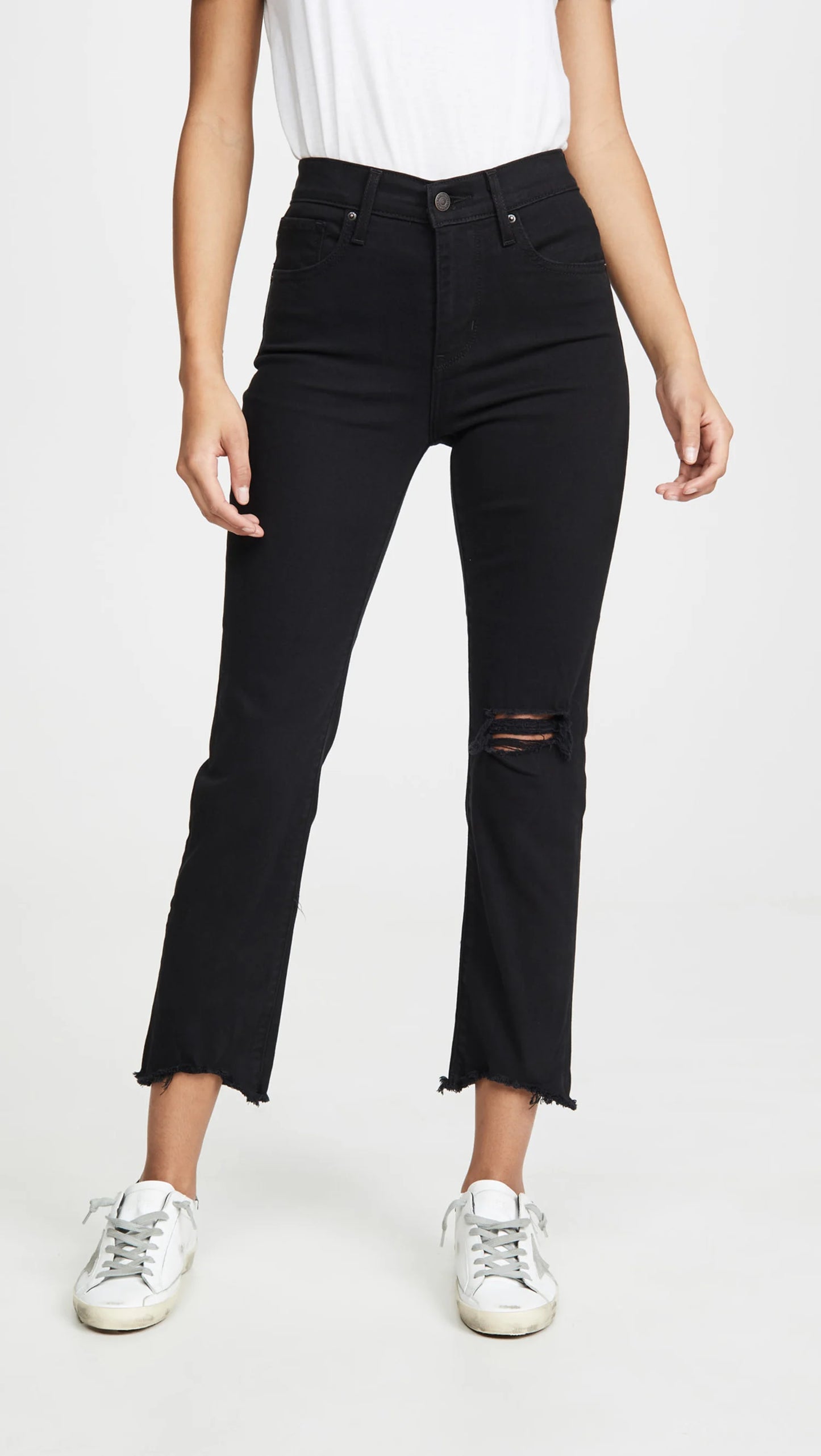 Levi's Black High Rise Straight Cropped Denim  | 29 (stretch) (O124M17)