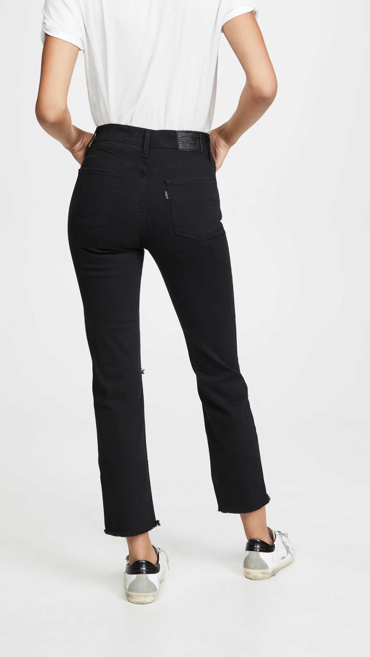 Levi's Black High Rise Straight Cropped Denim  | 29 (stretch) (O124M17)