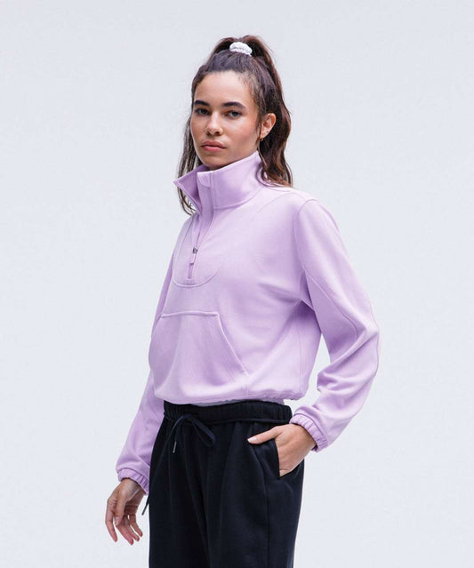 Lululemon Brushed Softstreme Ribbed Half Zip in Lilac Ether | Sz 6