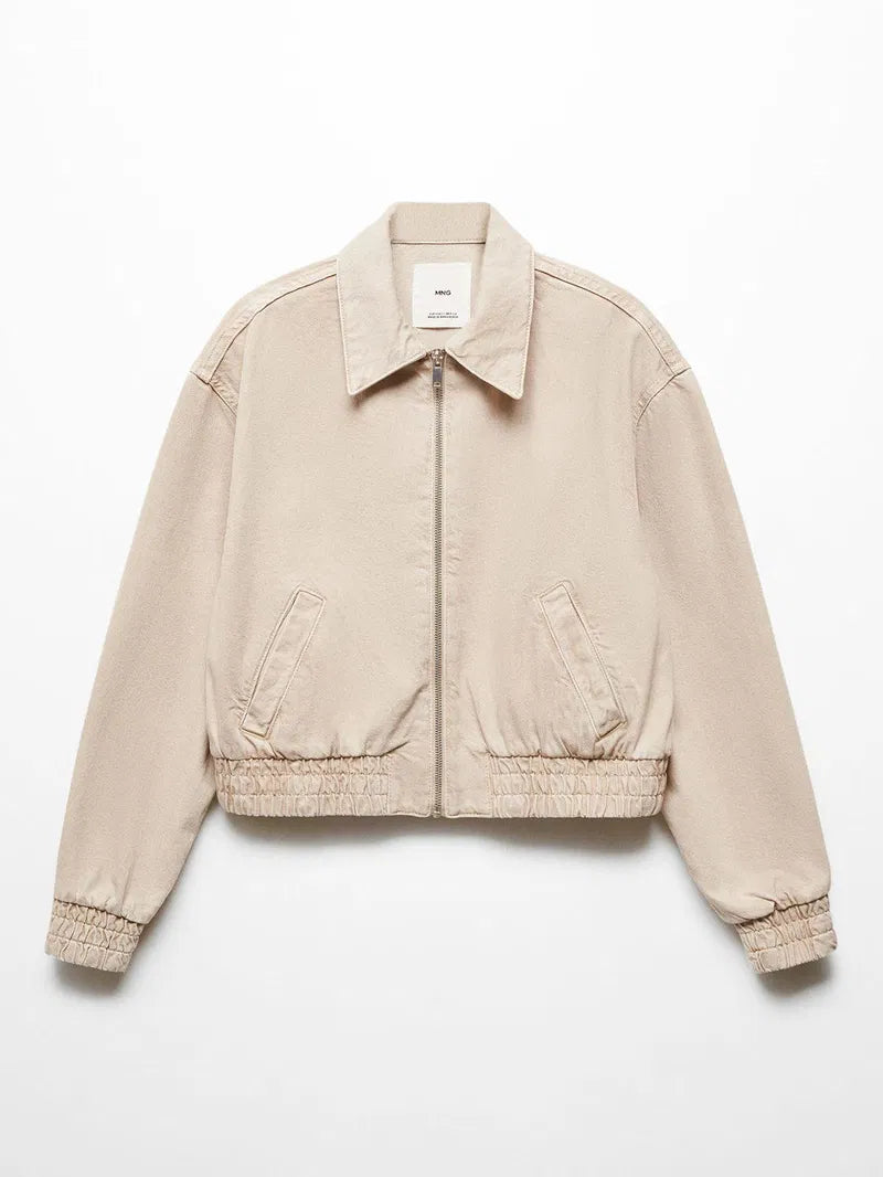 MANGO Blake Denim Bomber Jacket | XS (O55M10)