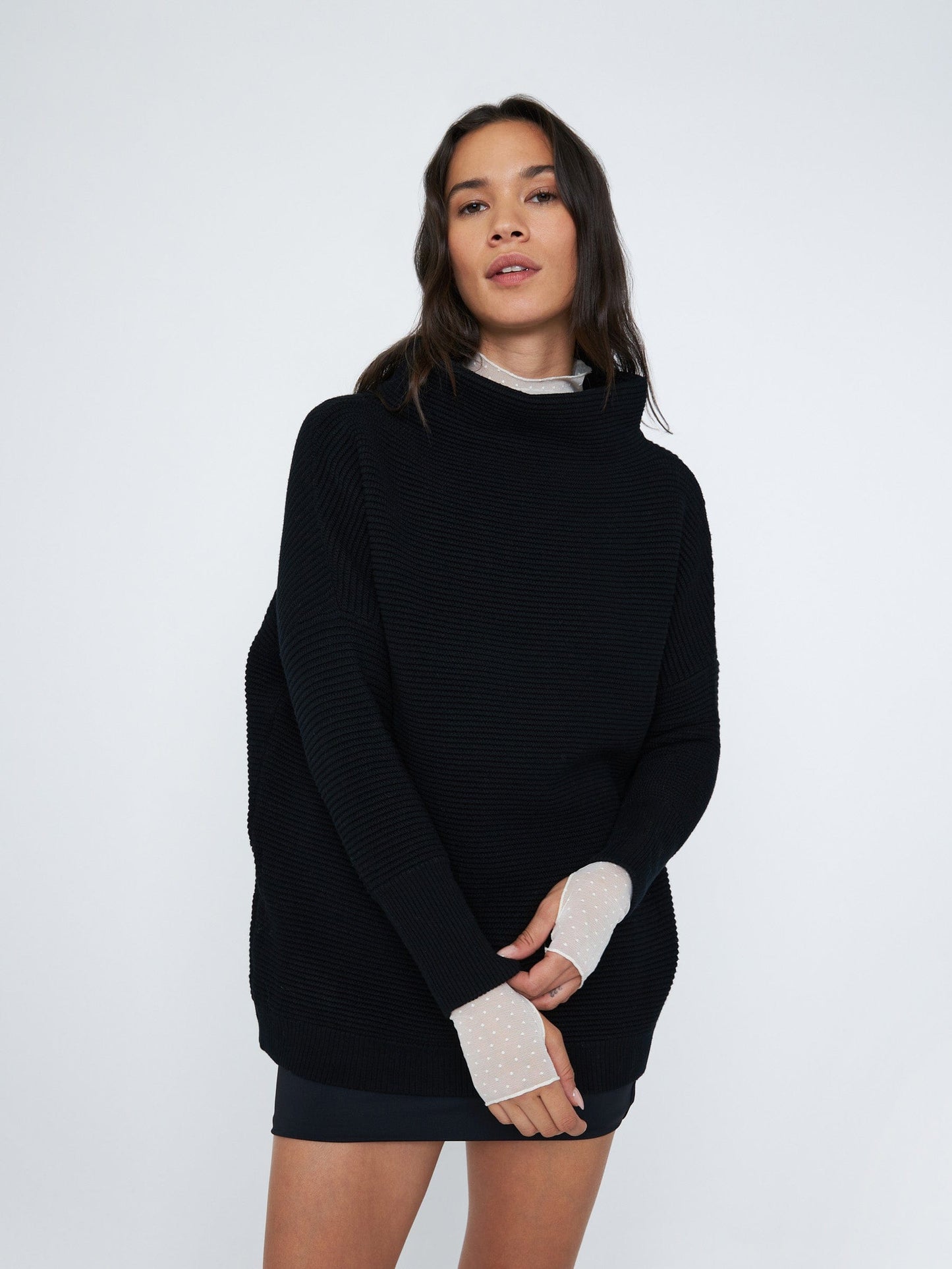 Monk & Lou Kinley Ribbed Tunic Sweater | Small (O90P3)
